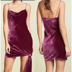 Cinq à Sept Ryder sash-tie velvet mini dress in the color gooseberry